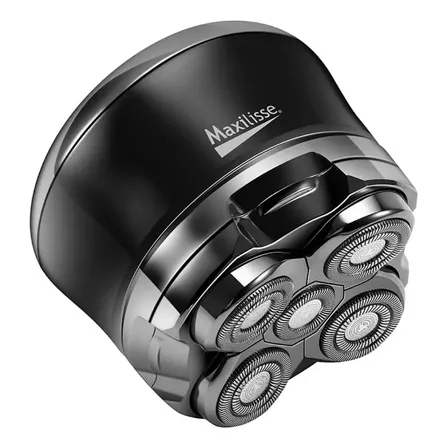 Rasuradora Maxilisse Head Shaver Inalámbrica con 5 Cabezales Giratorios para Cabeza y Rostro