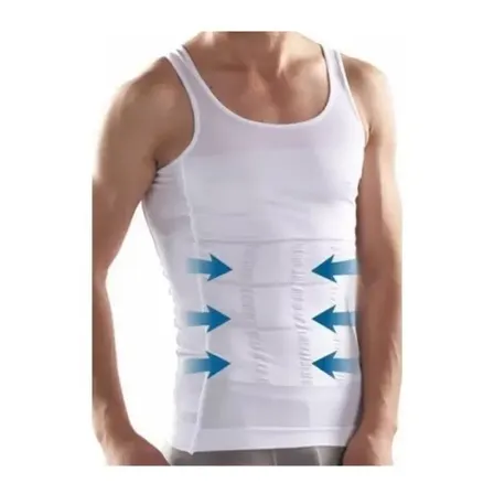 Musculosa Modeladora Faja Reductora Hombre Abdominal F Blanco(musculosa) Xxl