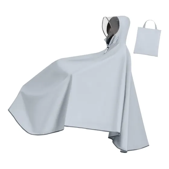 Bicicleta Lluvia Poncho Bata De Lluvia Cape Cape Gruesa Gris