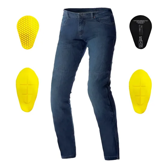 Pantalon Moto Ruta Jean Azul Seventy Slim Pj14 Protecciones