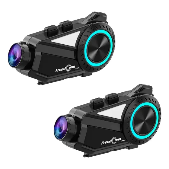 X2 Intercomunicador Moto Con Camara Para Casco 2k Hd Freedconn R3 Pro Inalambrico App Bluetooth Impermeable Musica 6 Riders