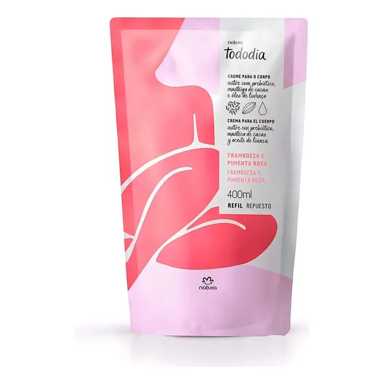 Repuesto Crema Corporal Tododia Frambuesa Y Pimienta Rosa 400 ml