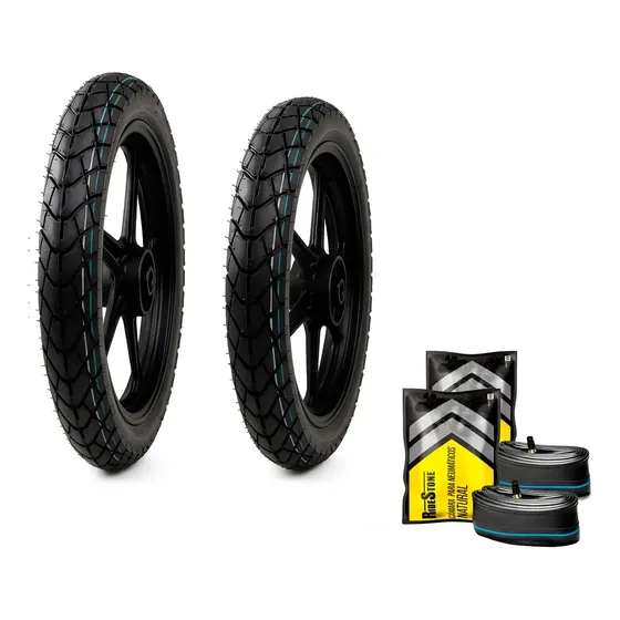 Juego Cubiertas Moto 110 2.50-17+2.75-14 + Camaras