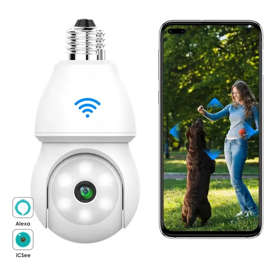 Cámara Bombilla Wifi E27 1080p Con Detección De Movimiento Blanco