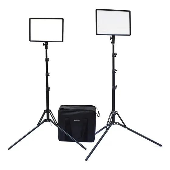 Set 2 Paneles LED Visico 50A Dimmable 50W CRI93+ Con Columnas y Bolso