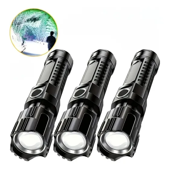 Linternas Led Recargables Usb Zoom 3 Piezas White-3pcs