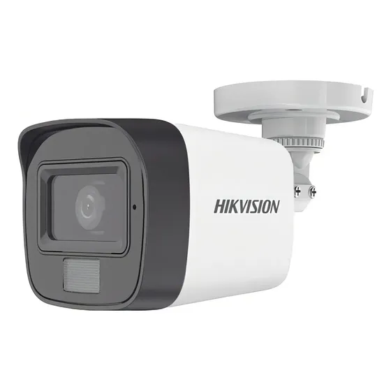 Camara De Seguridad Hikvision Metalica Full HD 2mp Hibrida Con Microfono DS-2CE16D0T-LFS Color Blanco