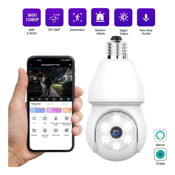 Cámara Ip Wifi 360° Motorizada Con Visión Nocturna Blanco