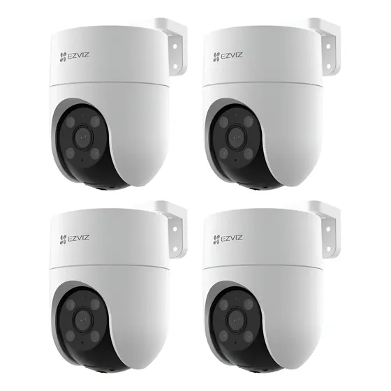 Kit 4 Camara Wifi Ezviz H8c 2mp 1080p Sirena Motorizada Luz