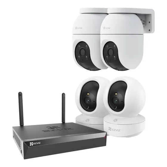 Kit X4 Cámaras Wifi Ezviz 1080p 2mp Motorizada+ Nvr 4canales
