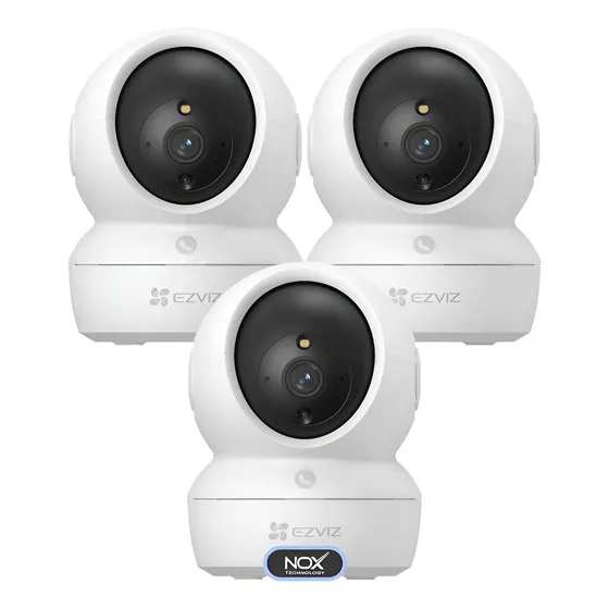 Pack 3 Cámara De Seguridad Ezviz H6c Pro 1080p Domo Fhd Wifi