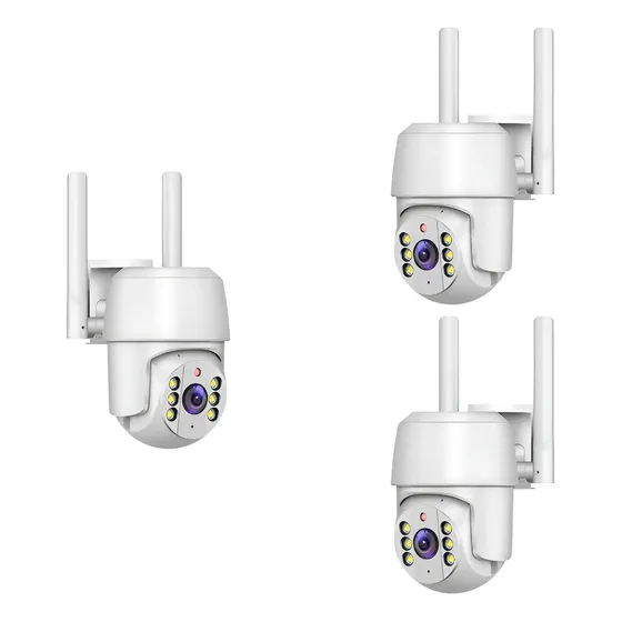 Kit Cámara De Seguridad X3 Exterior Hd Wifi Domo Ptz App Pc Color Blanco