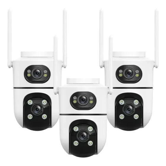 3 Cámaras De Seguridad Doble Dalton Exterior Interior 4+4mp 4k Da-cam06