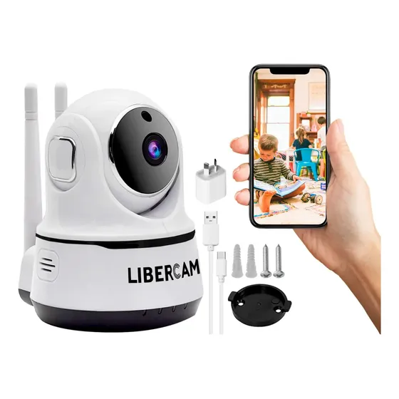 Camara De Seguridad Ip Wifi Hd Con Movimiento LIBERCAM RCWI-500 Graba Audio Color Blanco
