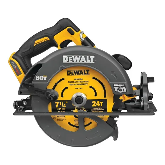 Sierra Circular Inal. De Walt Dcs578t2 7 1/4 Flex Volt Color Amarillo Frecuencia 50