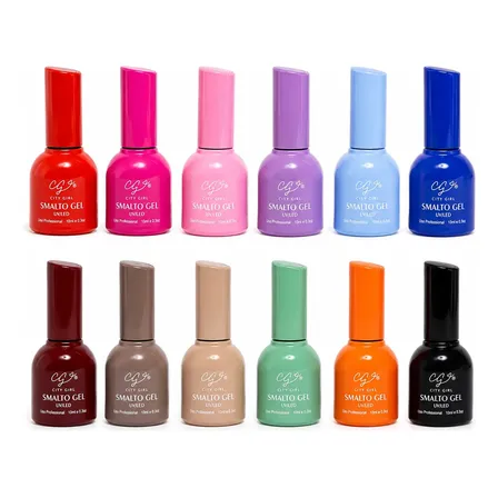 Kit X4 Esmaltes Semipermanentes City Girl 10ml Uv Led Surtidos