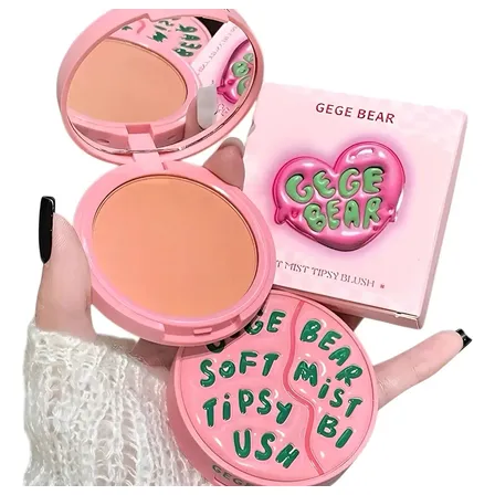 Rubor Blush Compacto Gege Bear Acabado Natural Suave Tono del maquillaje 01