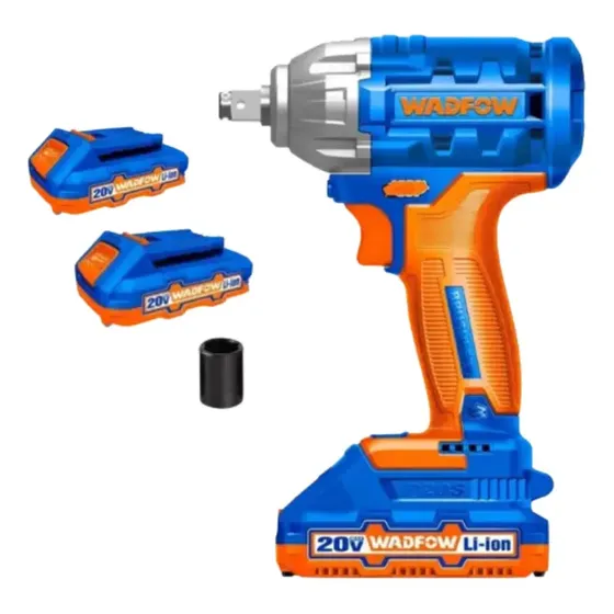 Llave De Impacto Inalambrica Brushless Wadfow 300nm Color Azul y Naranja Frecuencia 50 Hz/ 60 Hz