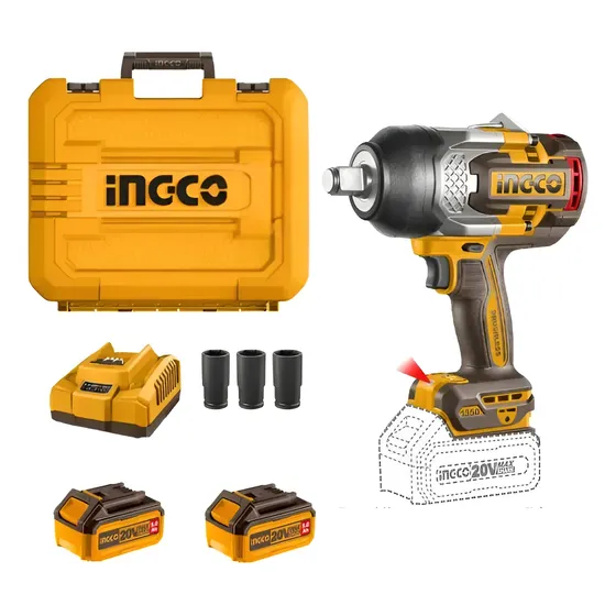 Llave De Impacto Inalambrica 20v 3/4 1350 Nm Ingco Brushless