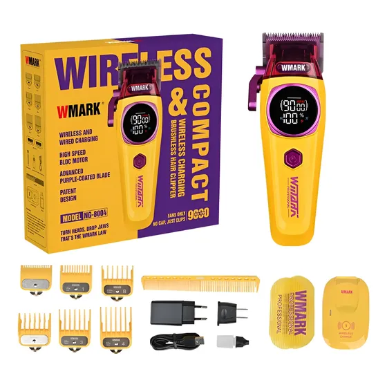 Cortadora De Pelo Carga Inalam Y Accesorios Wmark Ng-8004set