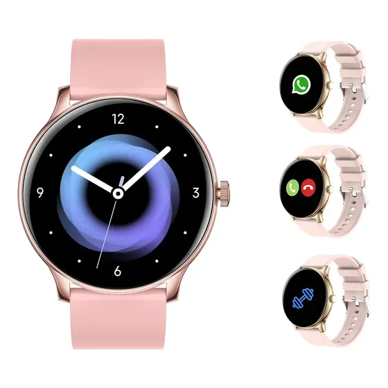 Smartwatch Mujer Rosa Redondo Reloj Inteligente Nictom Nt06