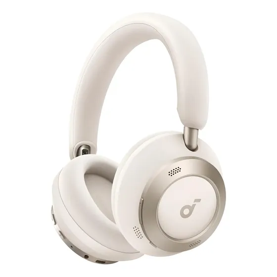 Anker Soundcore Space One Pro Auriculares Vincha Inalámbricos, Diseño Ultra Plegable, CAR Adaptativa, 60hs sin CAR, LDAC Hi-Res, Conexión Multipunto, 6 Micrófonos para llamadas, Blanco