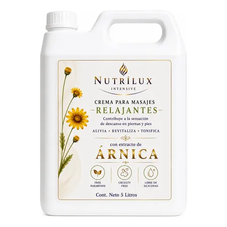 Crema Para Masaje Arnica Desinflamante 5 Lts Nutrilux Herbal
