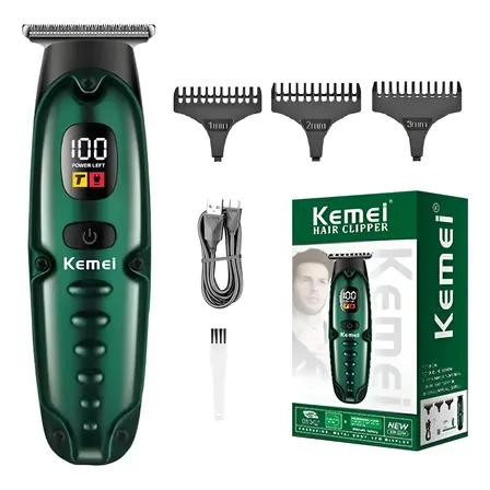 Maquina Corta Pelo Kemei Km-2259 Profesional Usb Barber Verde Oscuro