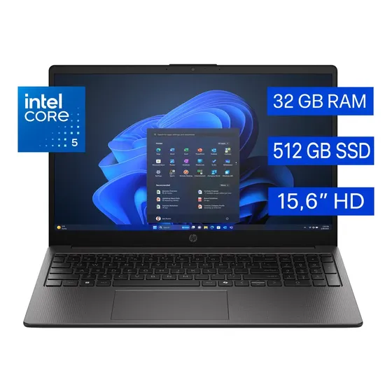 Notebook HP 250R G10 con Intel Core 5, 32GB RAM y 512GB SSD