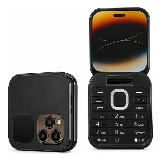Mini Teléfono Dual Sim Plegable Fm Radio