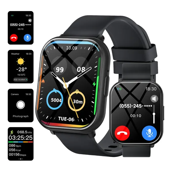 Relojes Inteligentes Para Niños, Llamadas Inalámbricas, Músi Negro