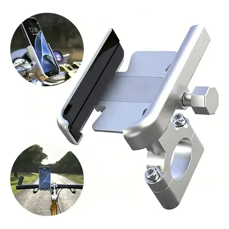 Soporte Celular Para Moto/bicicleta Base Porta Teléfono 360° Aluminio Universal Manillar Antivibración Resistente al agua y firme
