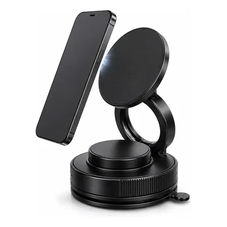 Soporte Celular Auto Ventosa Magnético Tablero Giratorio 360 Negro