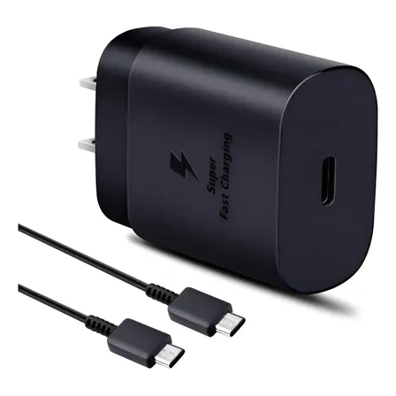 Cargador Samsung 45w Super Rápido  A26 A35 A36 A37 A55 A56 Negro