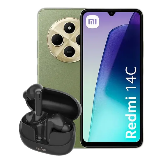 Combo Redmi 14c 4+256gb Sage Green + Auriculares Tws Dekkin