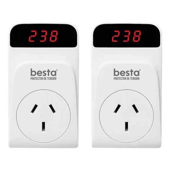 Protector De Tensión Digital Enchufable Besta Alta- Baja 10a Pack X 2