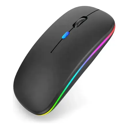 Mouse Inalámbrico Recargable Óptico RGB 2.4GHz USB Negro TICK G1