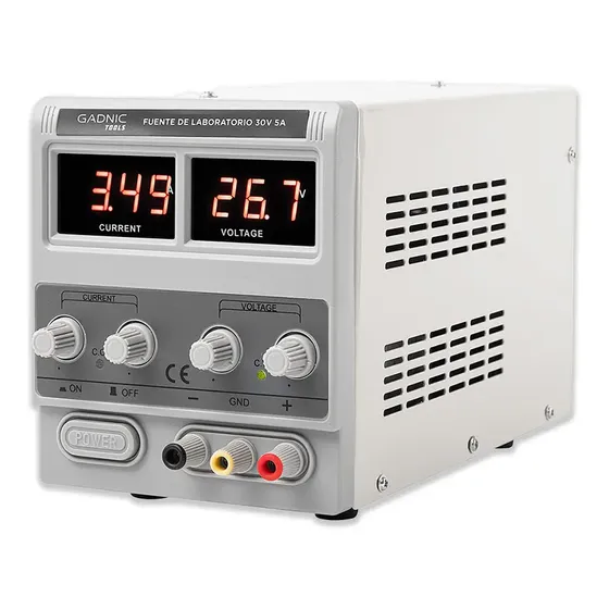 Fuente De Alimentacion Gadnic 305D Potente 30V 5 Amps Laboratorio Pantalla LED Digital