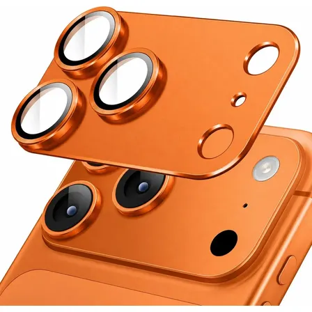 Protector Camara iPhone 17 Pro Aluminio Ultra Resistente Naranja