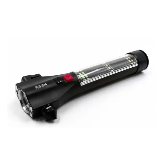 Linterna Motoma Multiusos Led 800lm Recargable Carga Solar Con Martillo Rompe Vidrio Alarma Powerbank Luz SOS Para El Auto