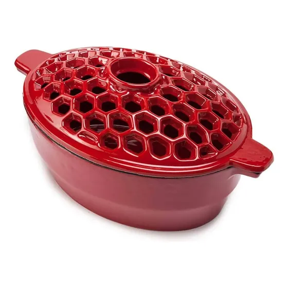 Vaporizador De Estufa De Leña Hierro Fundido 2.3 Qt Rojo