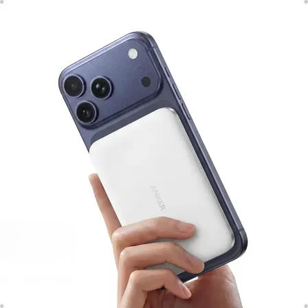 Cargador Portátil Magnética Power Bank Anker Nano,MagSafe, Qi2 15W, Inalámbrico, USB-C 20W, Ultra Delgado, Carga Rápida Para iPhone 12/13/14/15/16/17 series, AirPods Y Más, 5000mAh,Compacto Y Ligero