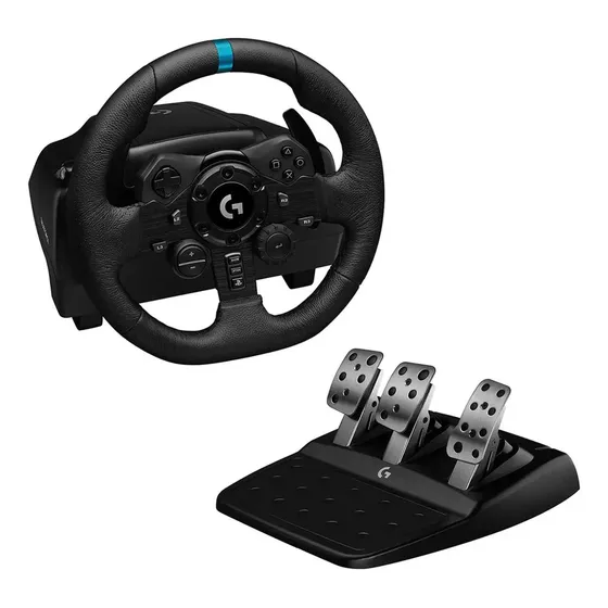 Volante Y Pedales Logitech G923 Para Ps5, Ps4 Y Pc Con Truef Negro