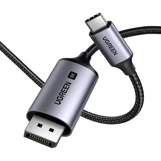 Cable de datos Ugreen Displayport p/USB-C 8k60 Hz, 2 m, gris