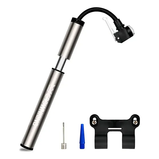 Inflador Bicicleta Potente Aluminio Doble Valvula Multiuso