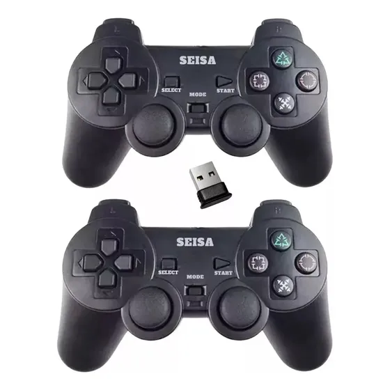 Joystick Inalámbrico Pc Kit 2 Mandos Receptor Usb A Pilas