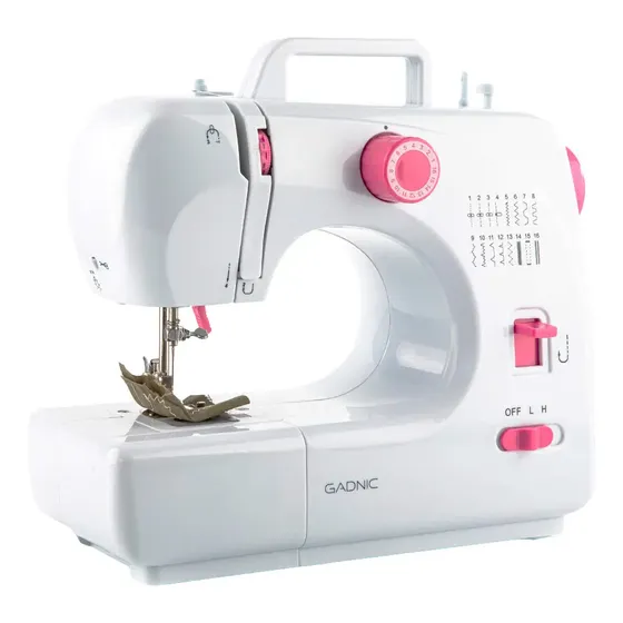 Máquina De Coser Gadnic 508a Eléctrica Portátil Mini 16 Puntadas Recta Zig Zag Pedal