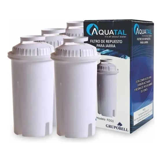 Combo 4 filtros p/ jarra purificadora aquatal blanco f003