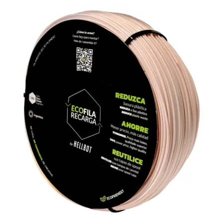 Filamento Hellbot Ecofila Rec Pla Piel/marfil 1,75mm 1kg V2 Marfil