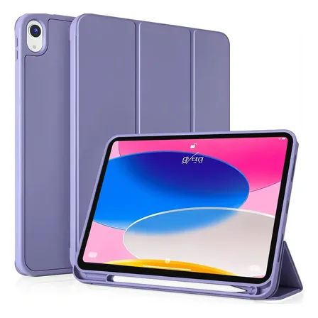 Funda Magnética + Vidrio Para iPad 11 A16 C/porta Pencil Lavanda
